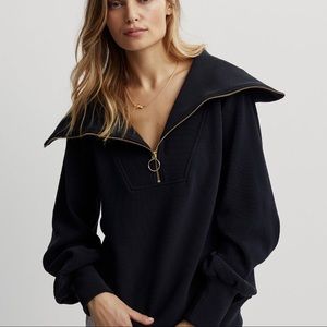 Varley Vine Half Zip Pullover in Black Sz L